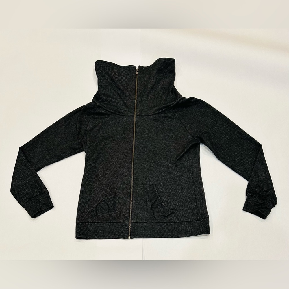 Vintage Guess Wm. size L Funnel Cowl Neck Shawl Collar Sweatshirt Sweater Jacket